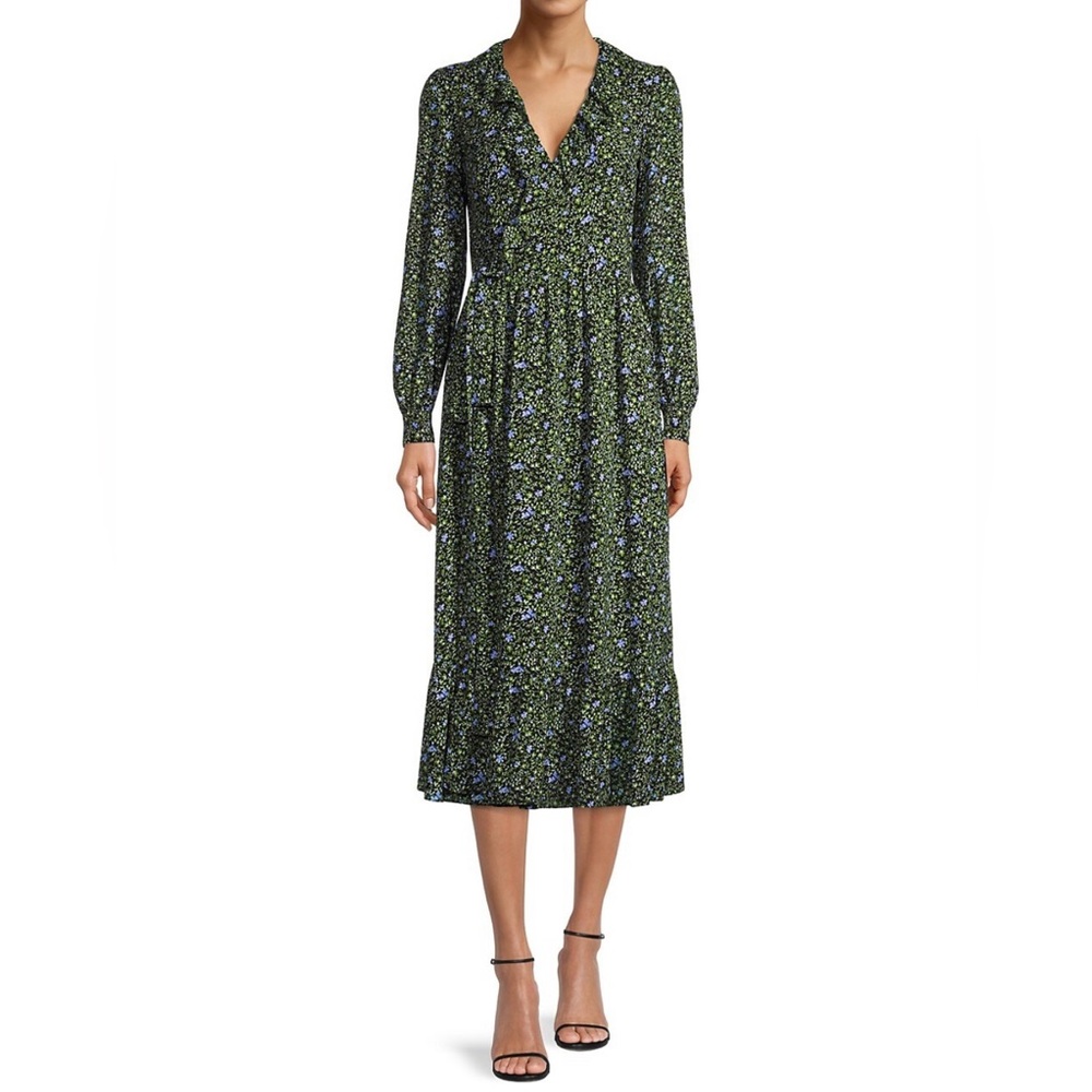 NWOT Michael Michael Kors Floral Ruffle Midi Dress sz L
